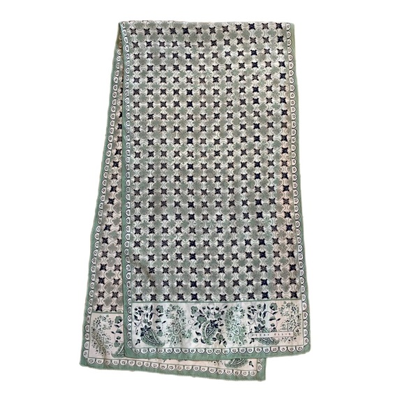 Perry Ellis silk scarf 14.5 by 54 inches. Excellent condition vintage. - Picture 4 of 6